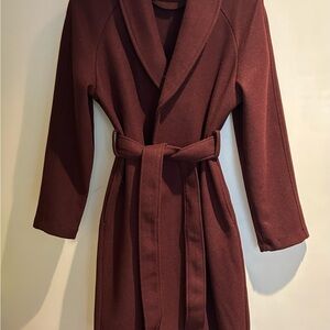 Elegant Burgundy Women's long coat